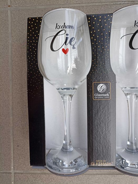 Glasmark komplet dwóch kieliszków do wina Kocham Cię 380ml