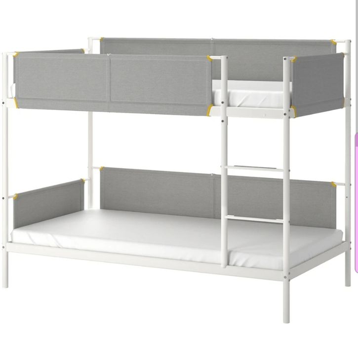 Venda Urgente Beliche ikea VITVAL-Estrutura beliche, branco/cinz clr,