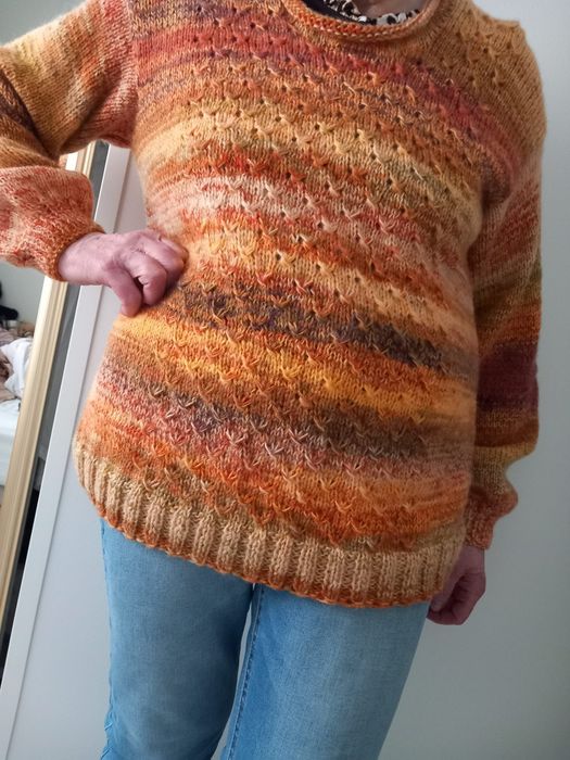Unikatowy Sweter Handmade na drutach.Perełka!