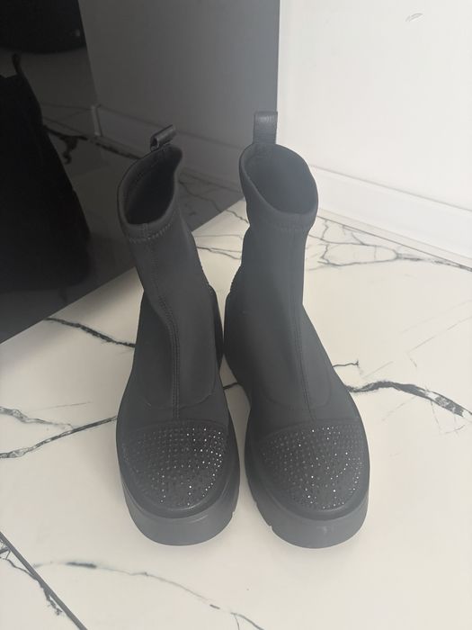 Botki czarne r.37 24cm
