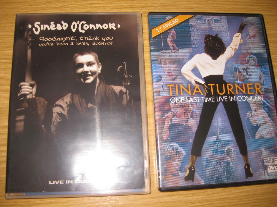 9 Grandes concertos em DVD: Beegees-Diana Krall-Doors-Eurythmics-Joe Cocker-Lou Reed-Sinead O,Conner-Tina Turner-Lightning in a Bottle.