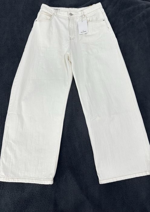 Pull&Bear білі мішкуваті джинси з текстурою