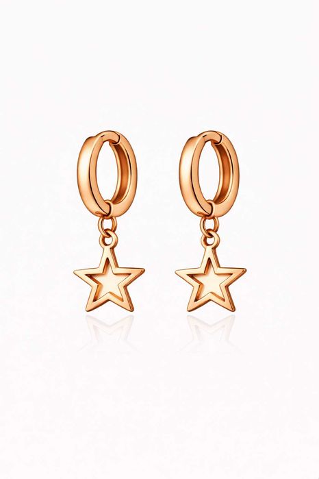 Золоті сережки 585 проби із зіркою (В наявності)