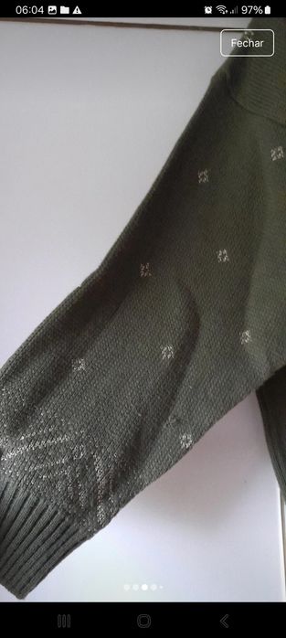 Camisola decote redondo motivos em dourado