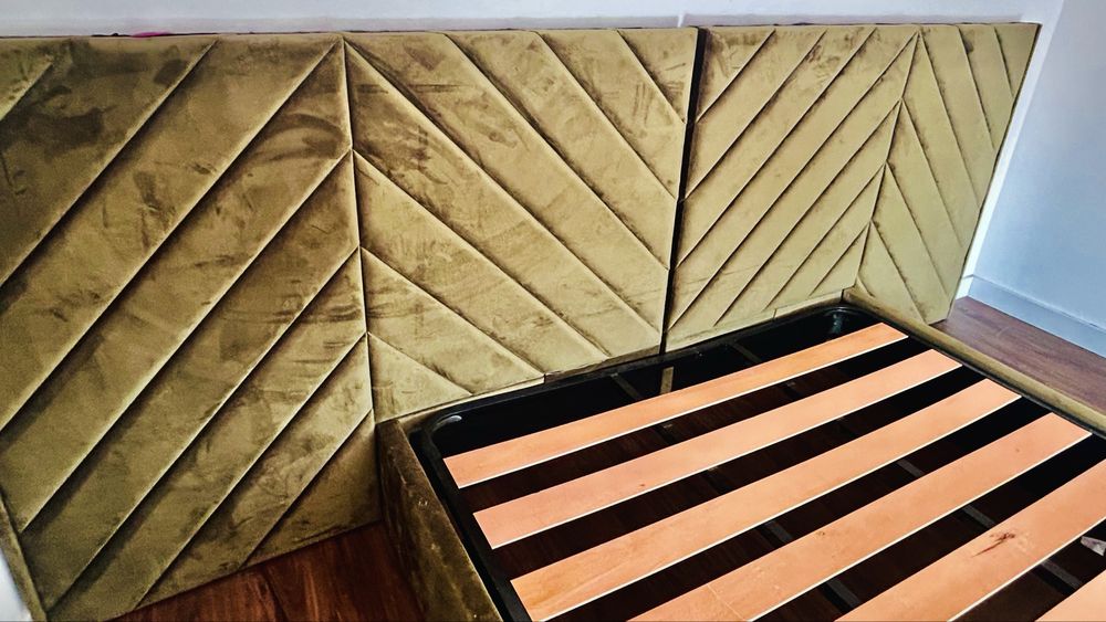 Cama de Casal 220x160cm camurça verde