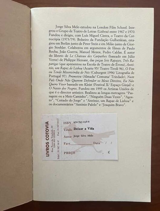 "Deixar a Vida" de Jorge Silva Melo