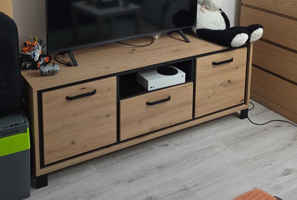 Zestaw mebli Forte TRONDHEIM Dąb Artisan/Dąb Czarny do salonu - stan bdb!