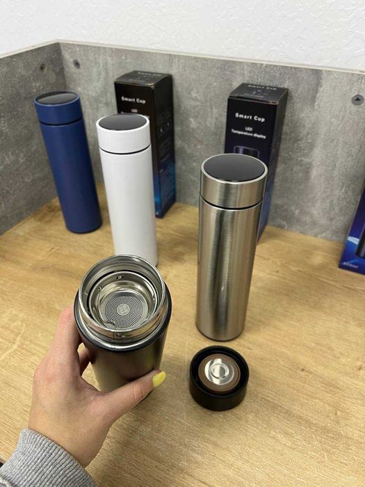 Розумний ТЕРМОС з датчиком температури! Тримає до 18 годин Термокружка