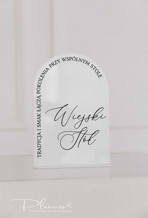 Tabliczka do postawienia elegancka z cytatem Wiejski Stół