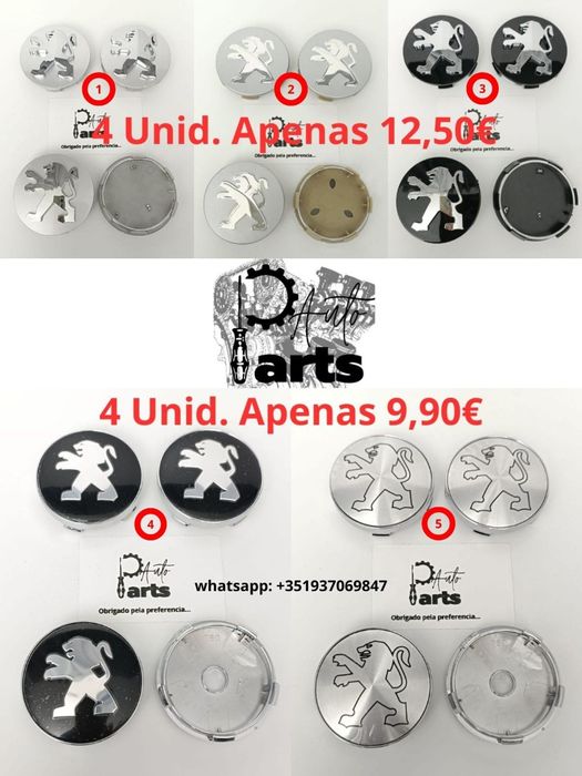 Centros de jante Peugeot 60mm