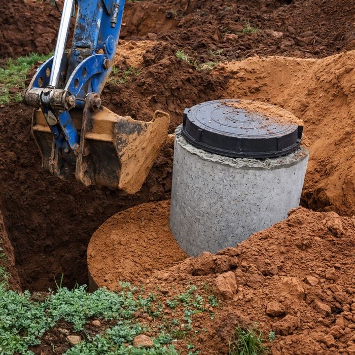 Копка септика під ключ. Каналізація с бетонних кілець від виробника