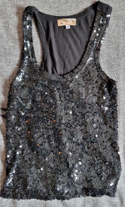 Bluzka na ramiączkach koszulka ozdobna M