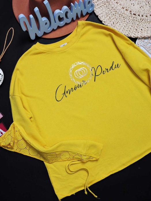 River island bluza overszie z falbanką Glamour S