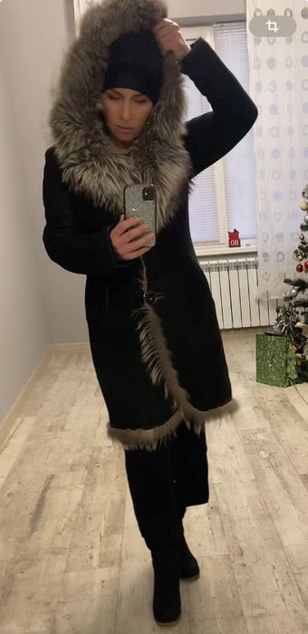 Дубленка женская натуральная Тоскана с чернобуркой