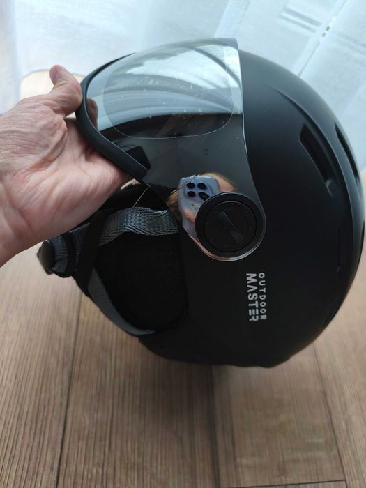kask narciarski S czarny mat gogle helmet 48-54cm 650g