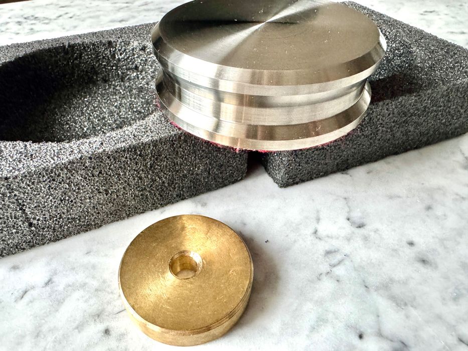 Docisk Audio Gramofonowy Stal Premium Krążek do Singli Mosiądz