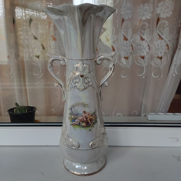 Висока ваза з орнаментом, вінтаж, напольна, настольна 45 см, подарунок