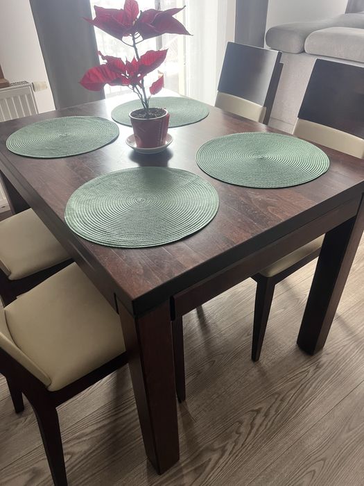 Stół drewniany bukowy plus 6 krzeseł