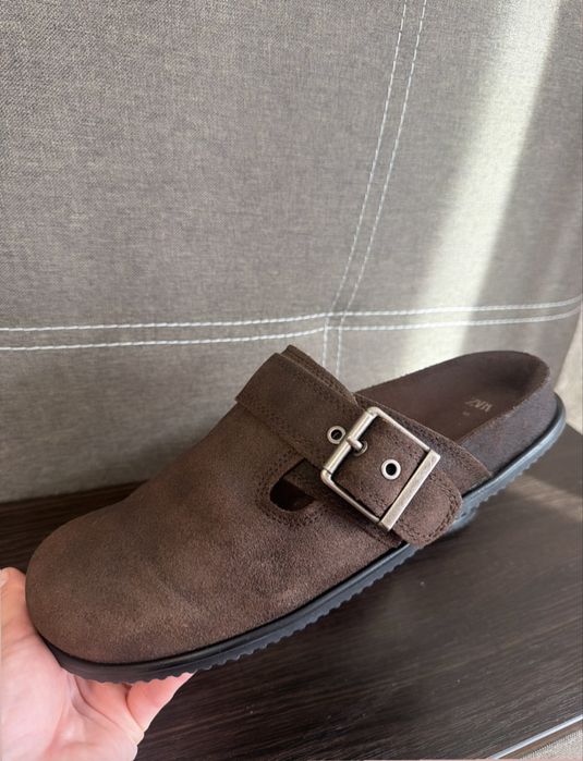Клоги Zara сабо 39 натуральна замша