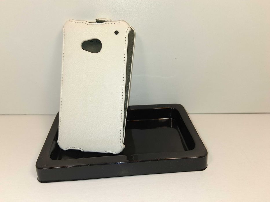 Z122 Stilgut Etui Skórzane Do HTC One M7 Białe Premium Case Slim