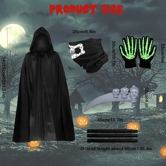 Strój kostium Żniwiarz Kostuch Halloween dla dorosłych