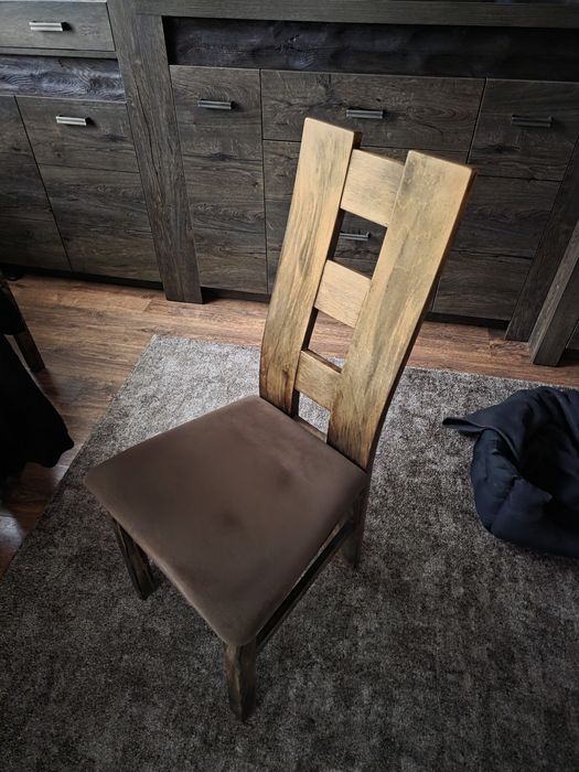 Stół i 4x krzesło jesion ciemny