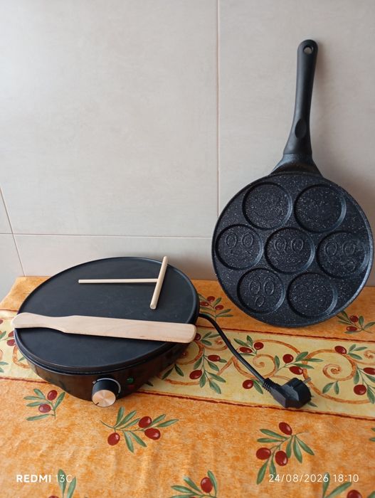 Crepeira elétrica e frigideira panquecas