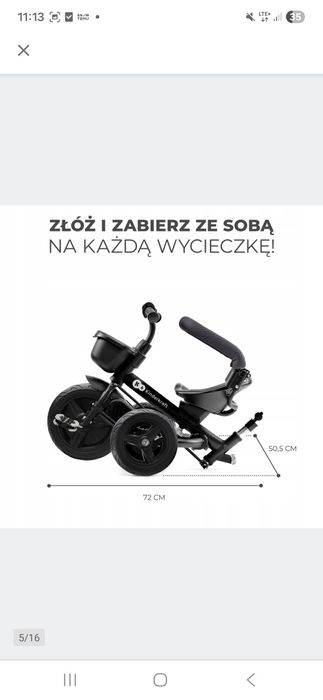 Rowerek kinderkraft aveo trójkołowy 5w1