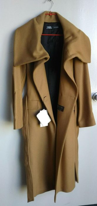 Zara manteco płaszcz wełniany 75 wełny