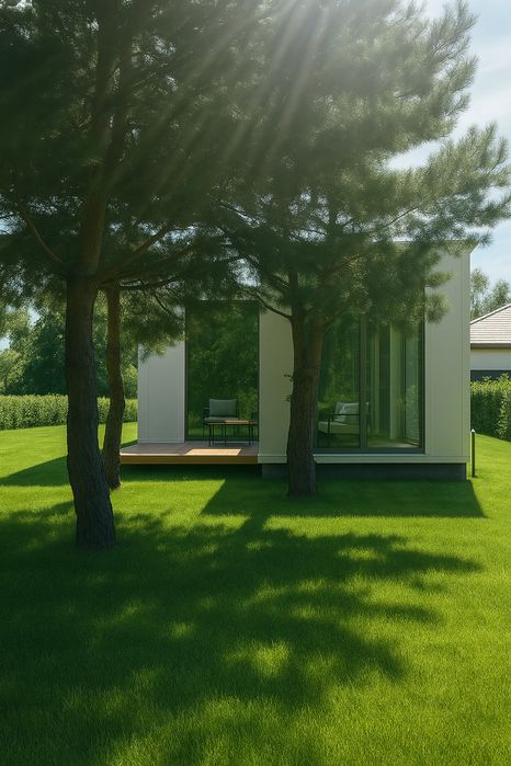 Dom modułowy 35 m2 całoroczny, duże przeszklenia