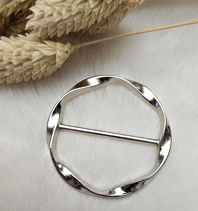 Srebrny pierścień do apaszki klamra okrągła ozdobny okrąg silver ring