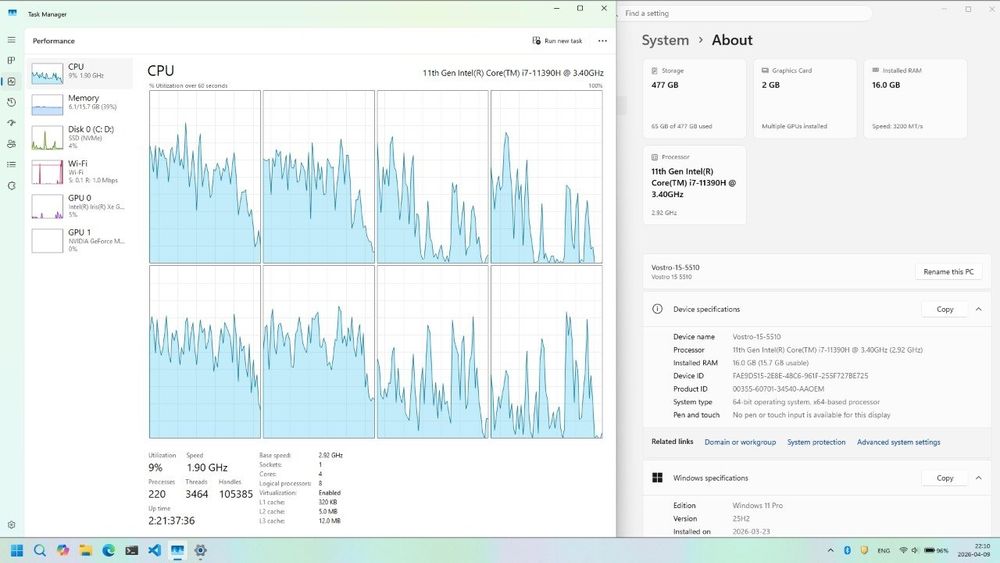 Laptop DELL Vostro P106F. Stan idealny