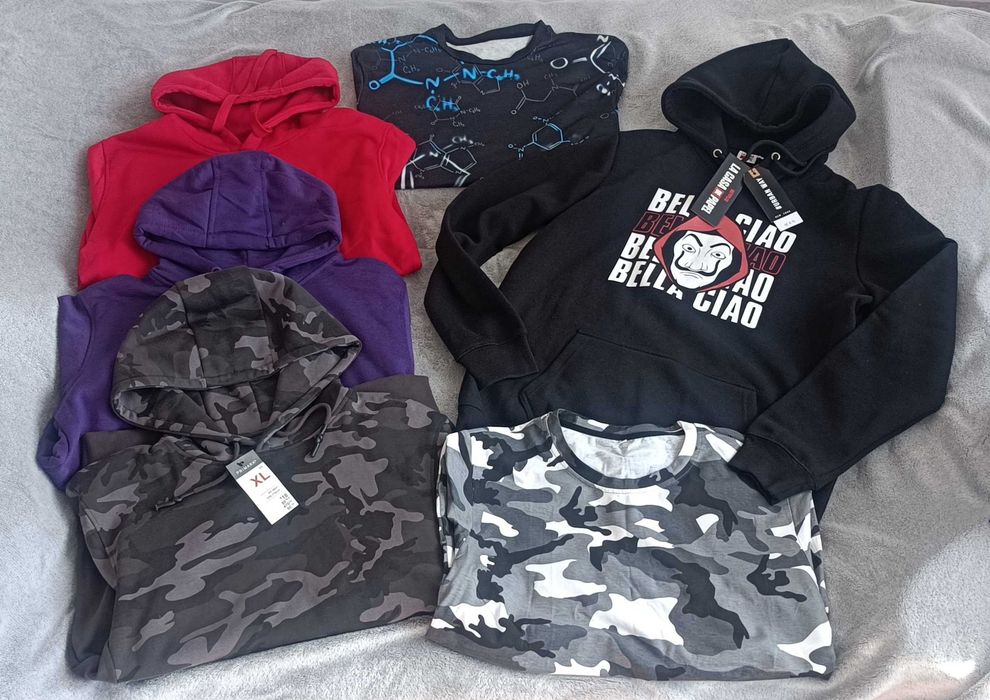 Okazja zestaw 4 nowe bluzy XL + kurtka + buty