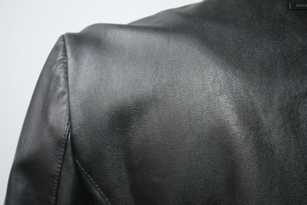 Armani Exchange kurtka ze skóry ekologicznej czarna rozmiar S
