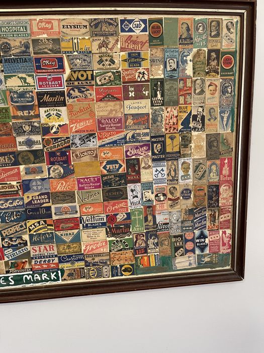 Coleção de embalagens lâminas de barbear old time