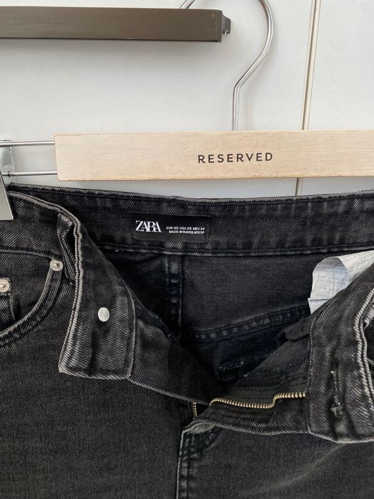 Жіноча джинсова чорна спідниця міді Zara 24 розмір XS на повний С
