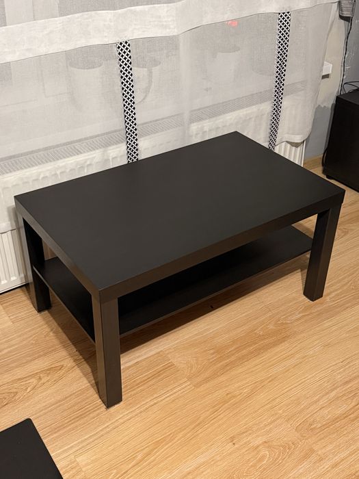 Stolik kawowy LACK MALM czarny IKEA z półką 90x55cm