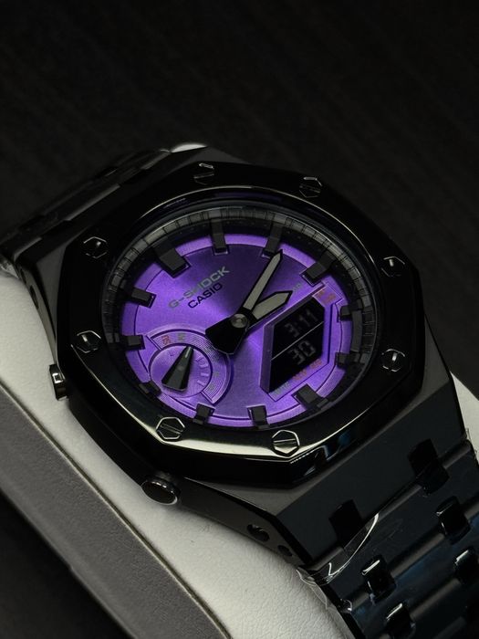 Casio G Shock 2100 purple Кастом Оригінал часы мужсие металевий custom