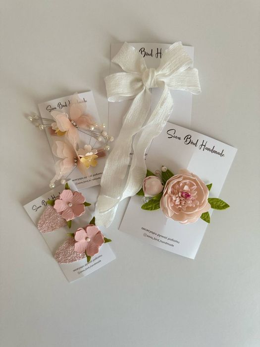 Резинки для волосся, бантики для волосся, заколки, обруч, прикраси