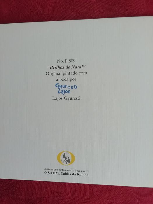 Postal de Natal, pintado com a boca