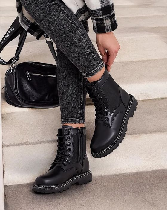 36 37 38 botki 39 40 41 glany ocieplane workery na grubej podeszwie