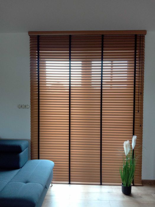 Żaluzje drewniane bambusowe aluminiowe