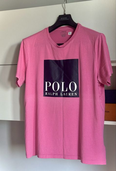 Różowy t- shirt slim fit- Polo Ralph Lauren