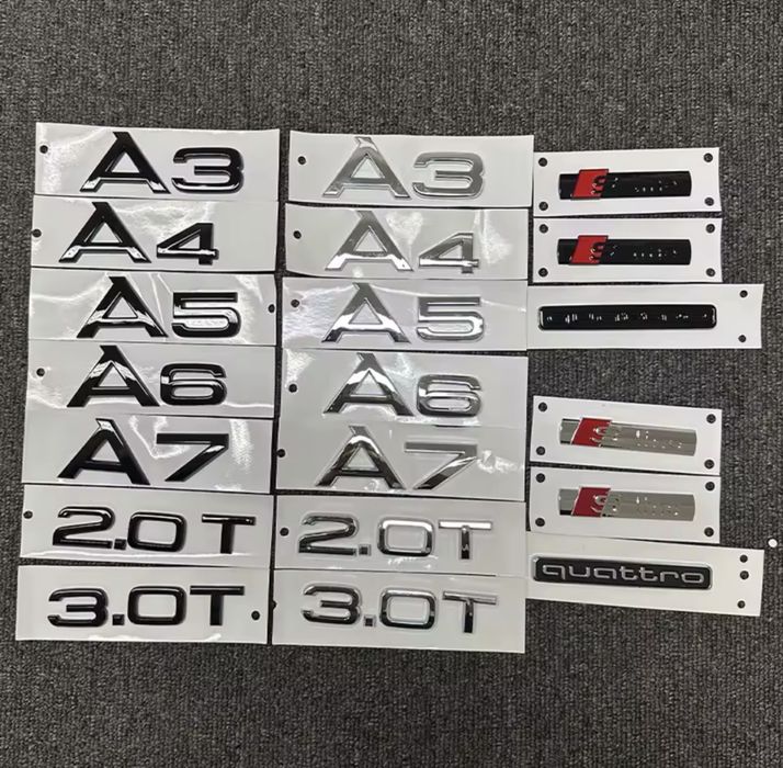 Шильдики Audi A3 A4 A5 A6 A7 Q3 Q5 Q7 RS S TFSI Quattro емблема значок надпис Audi
