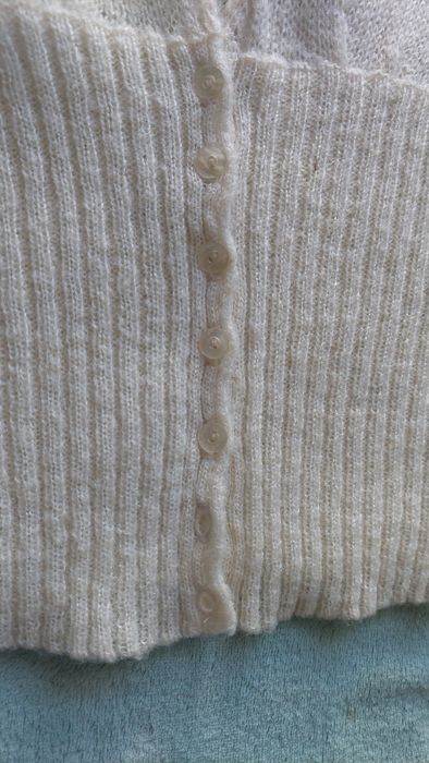 Kamizelka z moherem bezrękawnik kremowy r.S/M