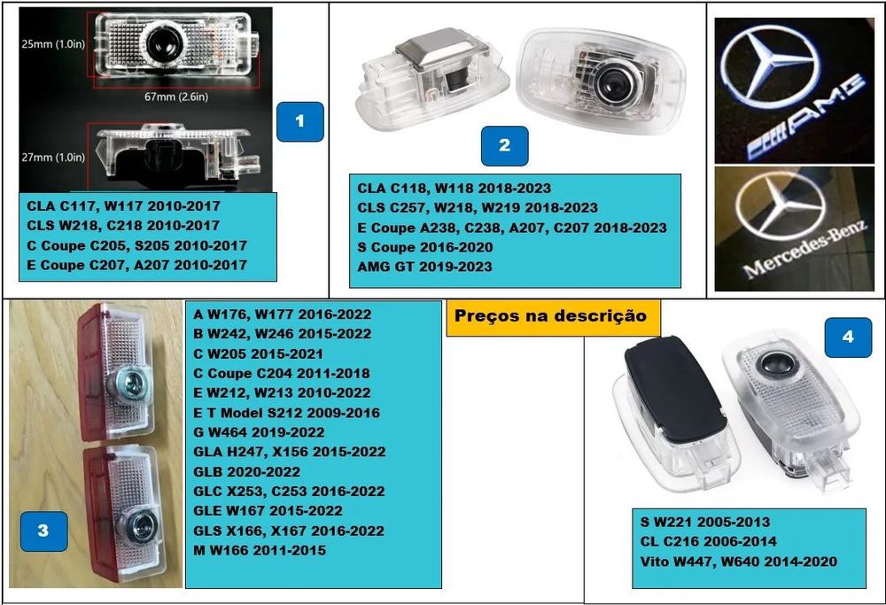 2 Luzes cortesia AMG ou Mercedes