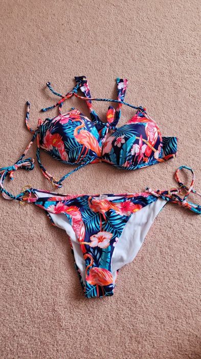 NOWY Strój kąpielowy XL miseczka B/C bikini push up damskie