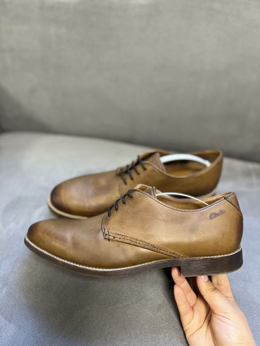 Дербі clark’s шкіряні коричневі туфлі кларкс novato plain clark’s