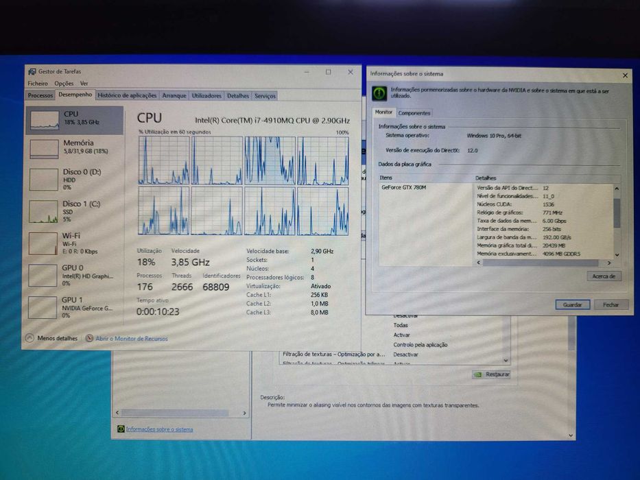 Clevo P150sm i7 4910qm 32GB RAM GTX 780m 4Gb e 512GB SSD + 1TB HDD