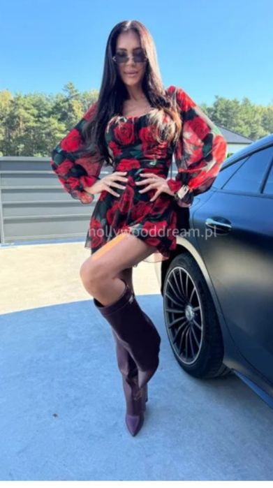 Sukienko kombinezon Hollywood dream butik one size kwiaty